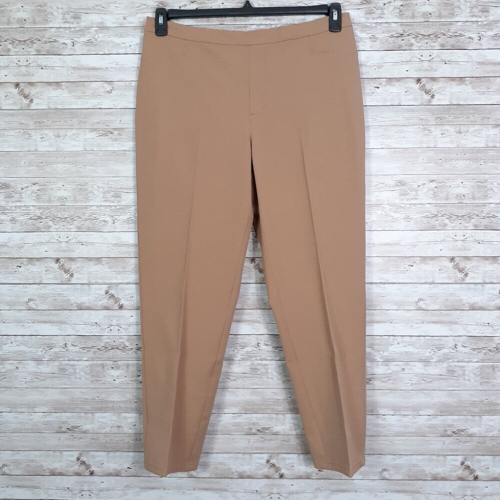 Isaac Mizrahi Womens Stretch Ankle Pants Size 16 Pull On Biscotti NWOT 207A